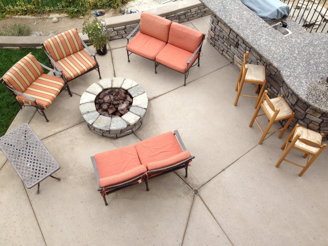 Outdoor fire pit installation